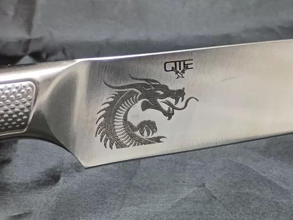 TURWHO 7" Japanese Kiritsuke Slicing Knife High Quality German 1.4116 Steel (Laser Etched Dragon)