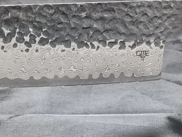 6.5" OTE 67 layer VG10 Damascus Steel Japanese Santoku, Black Walnut Handle