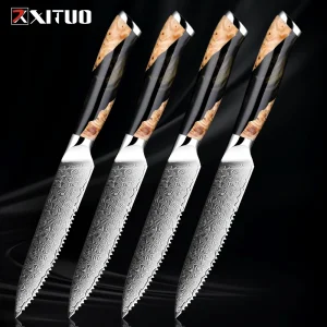 Damascus steak knife