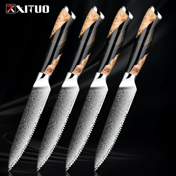 Damascus steak knife