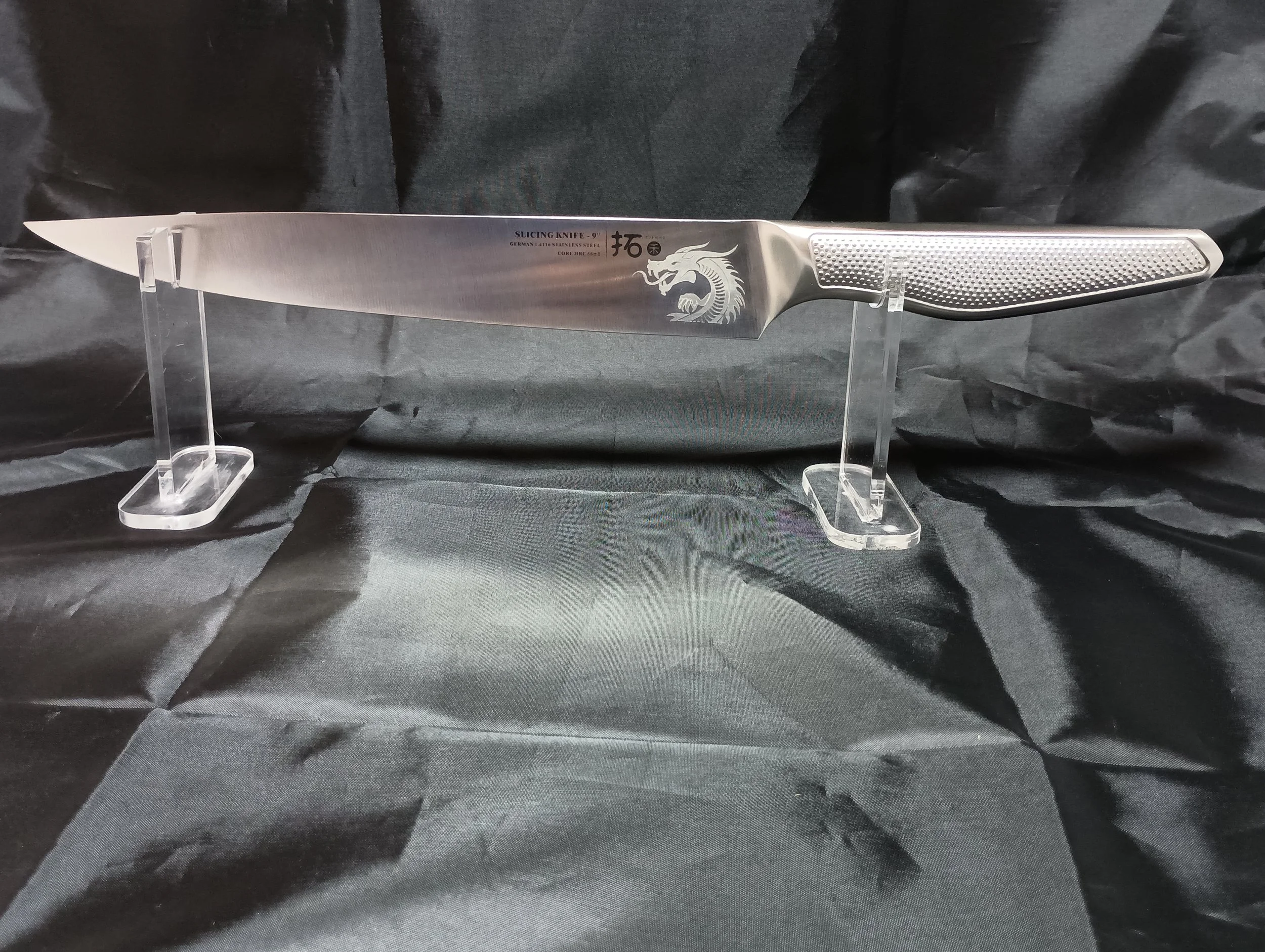 TURWHO 9" Slicing Knife German 1.4116 Steel (Etched Dragon)